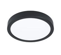 EGLO LED ceiling light Fueva 5, Ø 21 cm | single-flame surface-mounted lamp made of steel with a plastic light panel, ceiling lamp in black and white, warm white