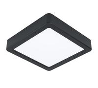 EGLO LED ceiling light Fueva 5, L x W 16 cm | single-flame surface-mounted light made of steel with a plastic light panel, ceiling lamp in black and white, warm white LED