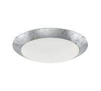 Eglo LED Ceiling Light Montenovo, Ceiling Lamp, Steel in White, Glass in White, Silver Warm White