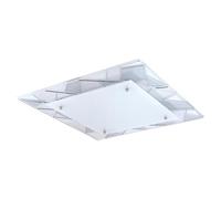EGLO LED ceiling light Pancento 1, Ceiling Lamp, Chrome Steel | Frosted Glass in White, Grey warm white