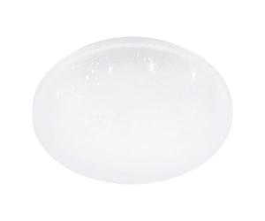 Eglo LED Ceiling Light Panel Frania-S, Flush Mount lamp with Crystal Effect, Starry Sky wall lamp Made of White Steel and Plastic, Kitchen and Bathroom Lighting, Neutral White, IP44, Ø 12 in