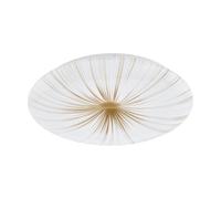 Eglo LED Ceiling Light Panel Nieves 1, Ø 16 cm, Warm White | flush mount light fixture with crystal effect, starry sky wall lamp, metal and plastic in white and gold, bedroom and hallway