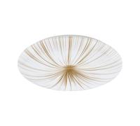 Eglo LED Ceiling Light Panel Nieves 1, Ø 20 | flush mount light fixture with crystal effect, starry sky wall lamp, metal and plastic in white and gold, bedroom and hallway