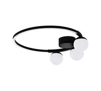 EGLO LED ceiling light Phianeros, 4-Light Ceiling Lamp, Living Room Light | Kitchen Light Made of Steel and Plastic, Hallway Ceiling Lamp in Black and White, Ø 40 cm