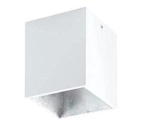 Eglo LED Ceiling Light Polasso, 1-Light Ceiling lamp, Material: Aluminium, Plastic, Colour: White, Silver, Size: 10x10 cm
