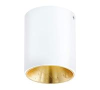 Eglo LED Ceiling Light Polasso, Metal Ceiling lamp in White and Gold, Warm White Living Room lamp, Ø 10 cm