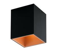 Eglo LED Ceiling Light Polasso, Single-Flame Ceiling lamp, Material: Aluminium, Plastic, Colour: Black, Copper, Size: 10x10 cm