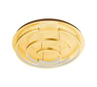 Eglo LED Ceiling Light Pozondon, 3-Light Ceiling Lamp, Unique Design, Living Room Light in Steel and Plastic, Kitchen Lamp, Hallway Ceiling Light in Gold Leaf Effect, White