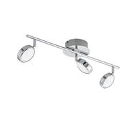 Eglo LED Ceiling Light Salto, 3-Light Ceiling Fixture, Metal and Plastic Spotlight, Living Room lamp in Chrome, Warm White LED Hallway Light