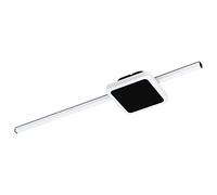 Eglo LED Ceiling Light Sarginto, 2 Light Minimalist Lighting Made of Black Metal and White Plastic, Square Living Room and Hallway lamp, Warm White