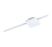 EGLO LED Ceiling Light Sarginto, 2 Light Minimalist Lighting Made of Metal and White Plastic, Square Living Room and Hallway Lamp, Warm White