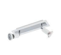 EGLO Sarria LED Ceiling Light 2 Bulbs Metal Living Room Lamp in White Chrome Spotlights Including GU10 Bulbs Warm White