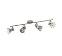 Eglo LED Ceiling Light Seras, 4-Light Industrial Ceiling Fixture, Metal Spotlight, Living Room lamp in Antique Nickel, Hallway Light, Spots with GU10 Bulbs, Warm White