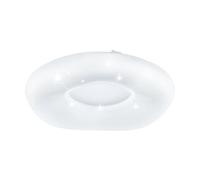 Eglo LED Ceiling Light Zamudilo, 1-Flame Ceiling lamp with Crystal Effect, Steel, Plastic, White, matt Nickel, Remote Control, Colour Temperature Change (Warm-Cold), Night Light, dimmable, Ø 40 cm