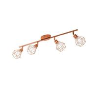 EGLO G9 Zapata Copper LED Ceiling Spotlight 4x2.5W Warm White - 95548