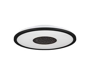 EGLO LED ceiling spot Marmorata, ceiling light fitting with crystal effect, light zones adjustable with light switch, lamp made of black metal and white plastic, warm white, Ø 18 in