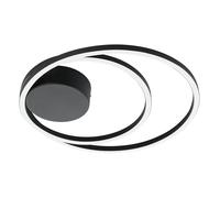 EGLO LED ceiling spot Ruotale, curved ceiling light fitting, living room lamp made of plastic and metal in white and black, warm white, Ø 18 in