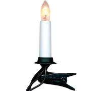 Eglo LED Christmas Candle Set, 25 Taper Candles with Holders, Clip-On Christmas Candles, Plastic in White, Green, Warm White