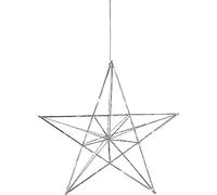 Eglo LED Christmas Decoration with Hanging Decorative Star, Ornament with Timer, Window Star Made of Metal in Chrome, Warm White
