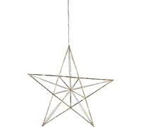 Eglo LED Christmas Decoration with Hanging Decorative Star, Ornament with Timer, Window Star Made of Metal in Brass, Warm White