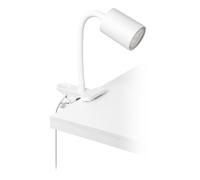 Eglo LED Clamp lamp Portella, Desk Light with Clip for Reading, White Metal, Includes Warm White GU10 Bulb