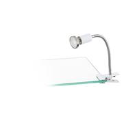 Eglo LED Clip lamp Litos, clamp Light for Desk with Flexible arm, Metal Reading lamp in Silver and White, Includes Warm White GU10 Bulb