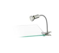 Eglo LED Clip lamp Litos, clamp Light for Desk with Flexible arm, Metal Reading lamp in Silver, Includes Warm White GU10 Bulb
