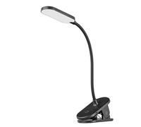 Eglo LED Clip Lamp Raizal, Battery Clip Light for Bed, Bedside lamp to Clip, Touch dimmable in Steps, Clip Reading lamp Made of Black Plastic, Cool White