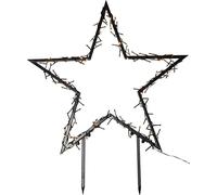 Eglo LED Decoration with Ground Spike Spiky, Outdoor Garden Decor Christmas, Decorative Star for Garden, Made of Black Steel, Warm White, IP44
