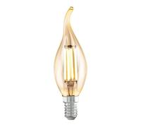 Eglo LED E14 Lamp Amber Vintage Candle Bulb for Retro Lighting 4 Watt | Equivalent to 22 Watt 220 Lumens E14 LED warm white 2200 Kelvin LED Bulb Edison Bulb CF35 Ø 3.5 cm