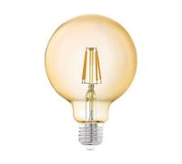 EGLO LED E27 lamp, amber vintage light bulb, LED globe for retro lighting, 4 Watt, 330 lumen, E27 LED warm white, 2200 Kelvin, LED bulb, Edison bulb G95, Ø 9.5 cm/3.7 inches