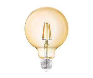 EGLO LED E27 lamp, amber vintage light bulb, LED globe for retro lighting, 4 Watt, 330 lumen, E27 LED warm white, 2200 Kelvin, LED bulb, Edison bulb G95, Ø 9.5 cm/3.7 inches