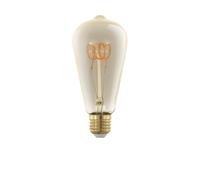 Eglo LED E27 Lamp Day & Night, Amber Vintage Bulb with Sensor, LED Lamp with Night Light, 5 Watt (Equivalent to 31 Watt), 350 Lumens, E27 LED Warm White, 2200 Kelvin, LED Bulb ST64, Ø 6.4 cm