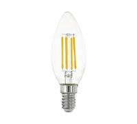 Eglo LED Filament Candle Light Bulb, E14 Edison lamp, 2.2 watt, 470 Lumen, Warm White Glow, 3000 Kelvin, C35, Ø 3.5"
