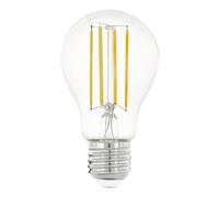 EGLO LED filament light bulb, standard E27 Edison lamp for retro lighting, 12 watt (equivalent to 100 watt), 1521 lumen, warm white glow, 2700 Kelvin, A60, Ø 2.4"