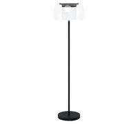 Eglo LED Floor lamp Briaglia-c, dimmable Smart Home Standing Light Made of Black Metal, Glass Shade with satined Cylinder, Living Room floorlamp, Warm White - Cool White, RGB