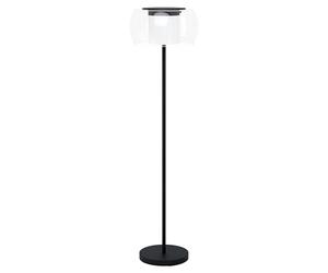 Eglo LED Floor lamp Briaglia-c, dimmable smart Home Standing Light Made of Black Metal, Glass Shade with satined Cylinder, Living Room floorlamp, Warm White - Cool White, RGB