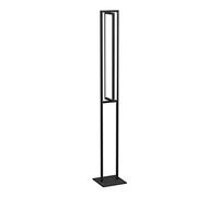 EGLO LED floor lamp Siberia, dimmable standing light with remote control, minimalist living room corner floorlamp made of black metal and white plastic, warm-cool white