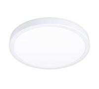 Eglo LED Flush Ceiling Light Fueva 5, Ø 11 in, Round Bathroom Lighting Made of White Metal and Plastic, Neutral White lamp, IP44