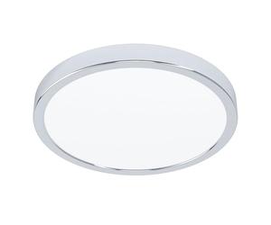 Eglo LED Flush Ceiling Light Fueva 5, Ø 11 inches | round bathroom lighting made of metal in chrome colour and white plastic, neutral white lamp, IP44