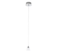 EGLO LED Hanging Lamp Pancento, pendant light for Dining Table | Chrome Steel, Clear Satin Frosted Plastic warm white