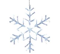 Eglo LED Hanging Window Decoration Antarctica, Snowflake Ornament, Decorative Light, Steel, Plastic in White, Transparent, Cool White IP44