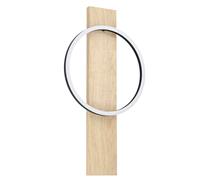Eglo LED Indoor Wall lamp Boyal, Wall Light Made of Natural Wood, Black Metal and White Plastic, Warm White Living Room and Hallway Lighting