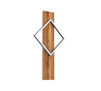 Eglo LED Indoor wall Light Boyal, Living Room lamp with Wooden Beam, Bedroom and Hallway Lighting, Rustic Wood and Black Metal, FSC Certified, Warm White, 56 cm