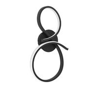 Eglo LED Indoor Wall lightSerpins, Curved Wall lamp, Living Room Lighting Made of Metal in Black and Plastic in White, Warm White, 20.5 x 40 cm