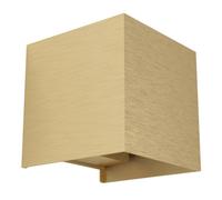 Eglo LED Indoor Wall lightValmontone, Wall lamp Cube with indirect up and Down Light, Wall uplighter for Bedroom and Living Room, Brass-Coloured Metal, Warm White, 10 x 10 cm