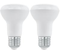 Eglo LED Light Bulb, E27 Reflector, 6.5 watt (Equivalent to 41 watt), 500 lumens, Warm White lamp, 3000 Kelvin, Spotlight R63, Ø 2.5 inches (Pack of 2)