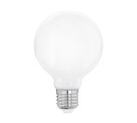 EGLO LED light bulb Milky, opaque E27 globe, 7 watt (equivalent to 60 watt), 806 lumen, warm white glow, 2700 Kelvin, G80 Edison lamp, Ø 3.1"