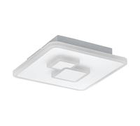 Eglo LED Office Ceiling Light Fixture Cadegal, Flush Mount lamp, Kitchen Lighting in White Steel and Plastic, Neutral 20x20 cm