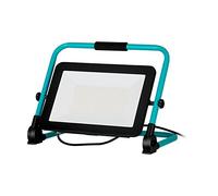 EGLO LED outdoor construction spotlight | aluminium and plastic portable work light, job site lighting in turquoise and black, swivelling Workshop lamp, IP65, neutral